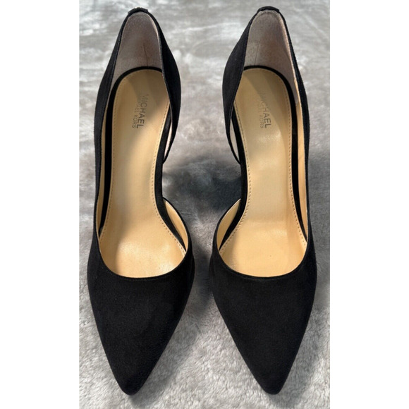 Michael Kors Black Suede D’Orsay Pointed Toe Office Heels Pumps Womens Size 8.5 - Picture 1 of 7